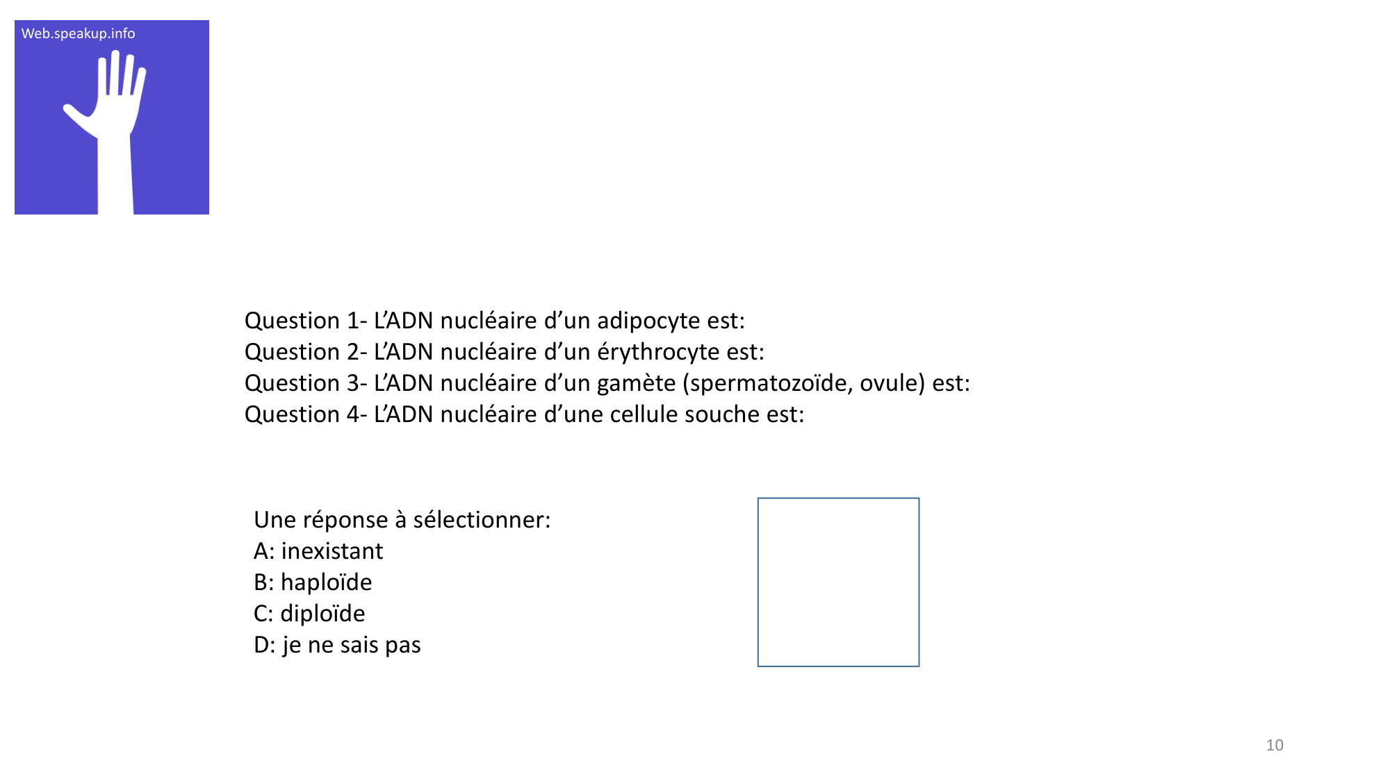 Génétique humaine — session 1 page 10