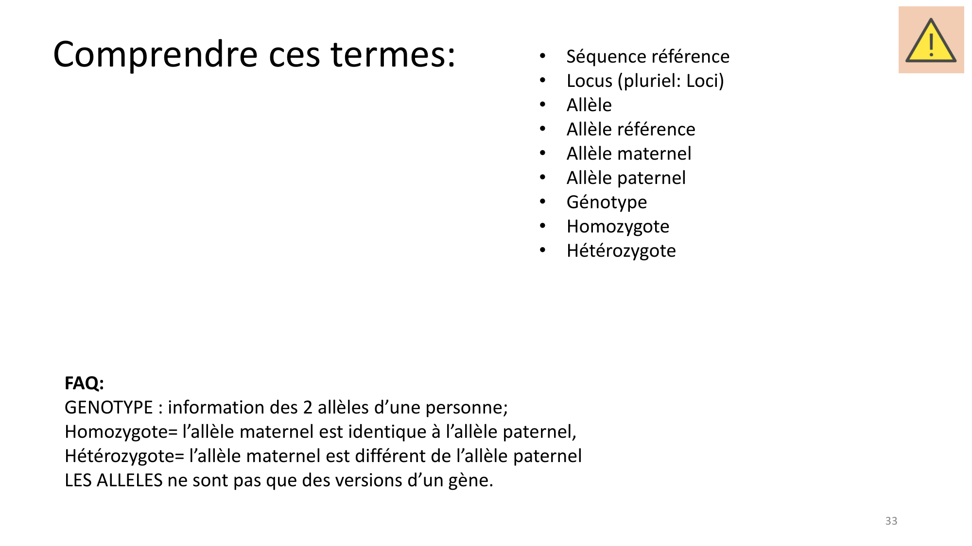 Génétique humaine — session 1 page 33