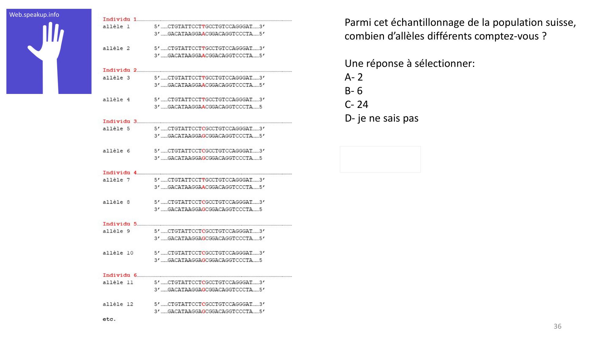Génétique humaine — session 1 page 36