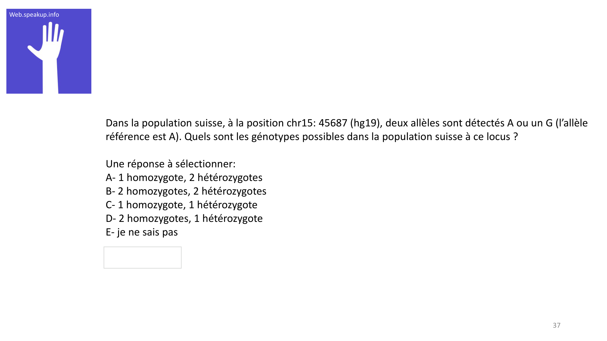 Génétique humaine — session 1 page 37