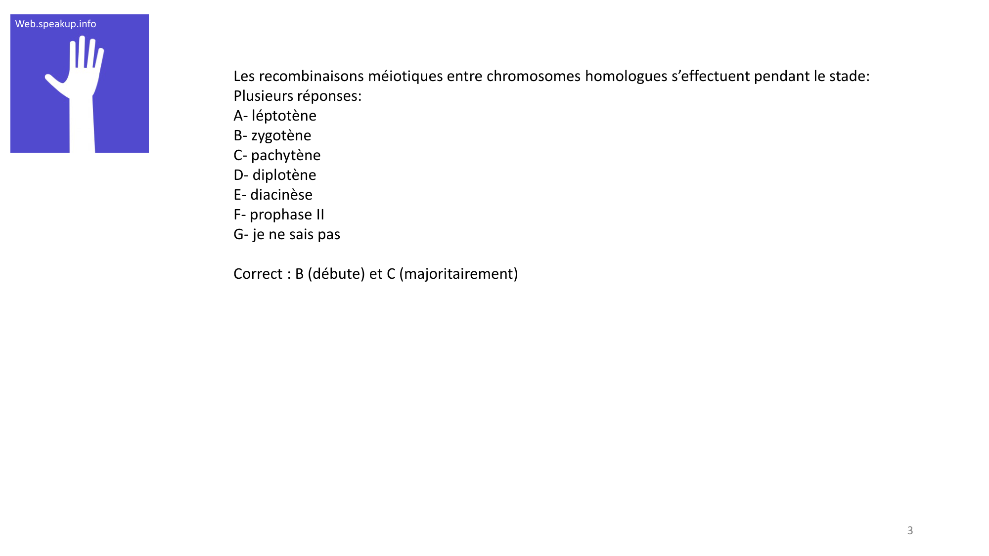 Génétique humaine — session 2 · corrections page 3