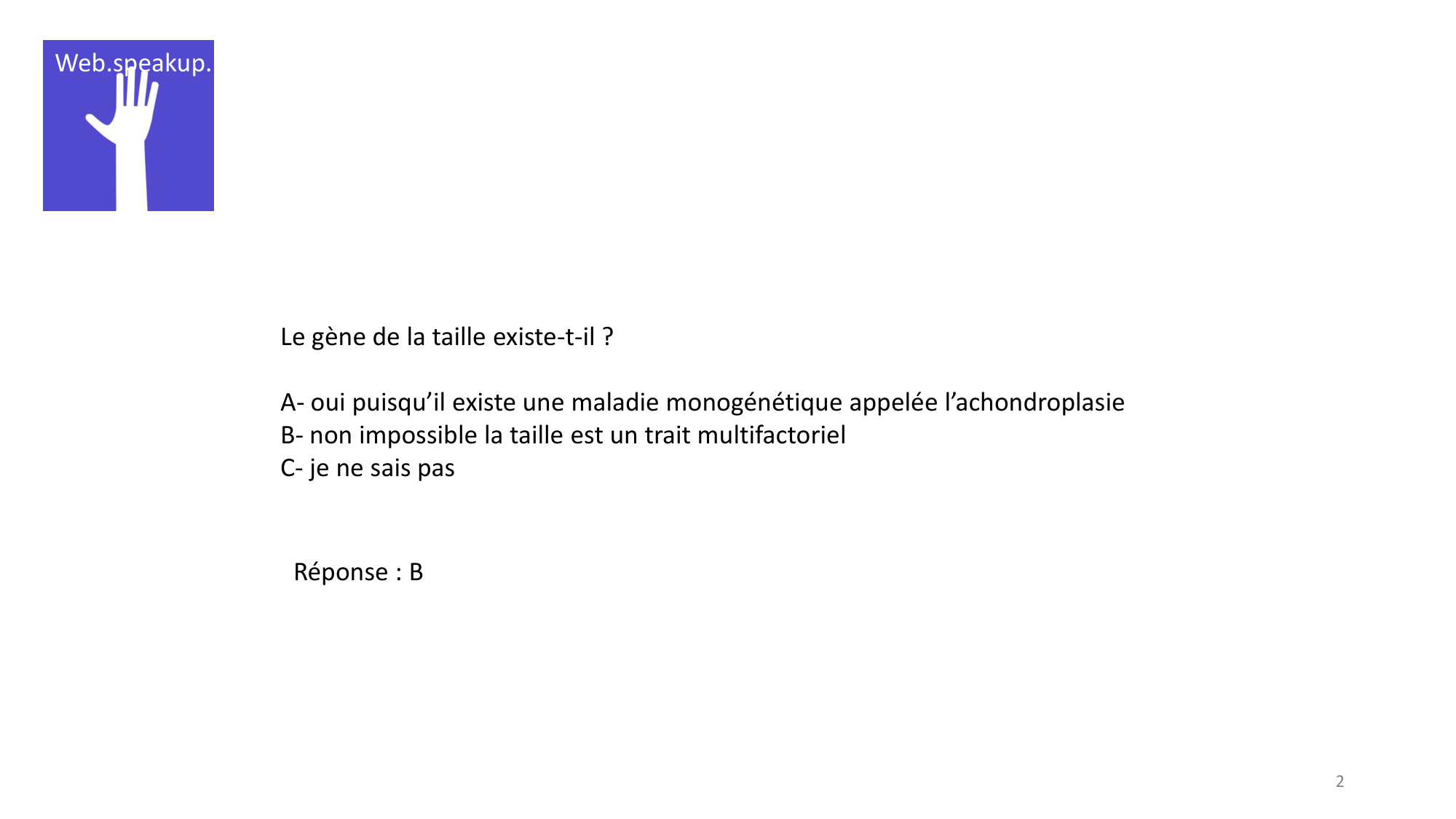 Génétique humaine — session 7 · corrections page 2