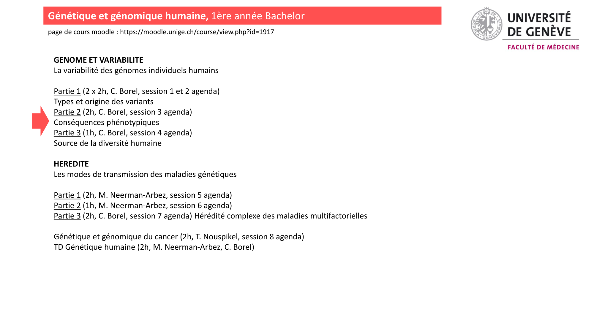 Génétique humaine — session 3 page 1