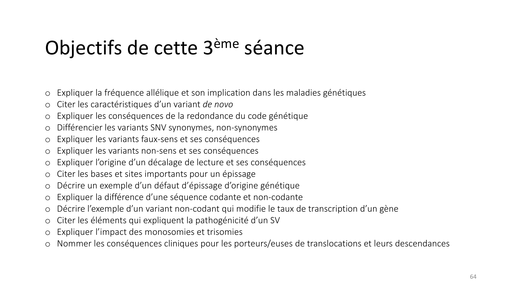 Génétique humaine — session 3 page 64