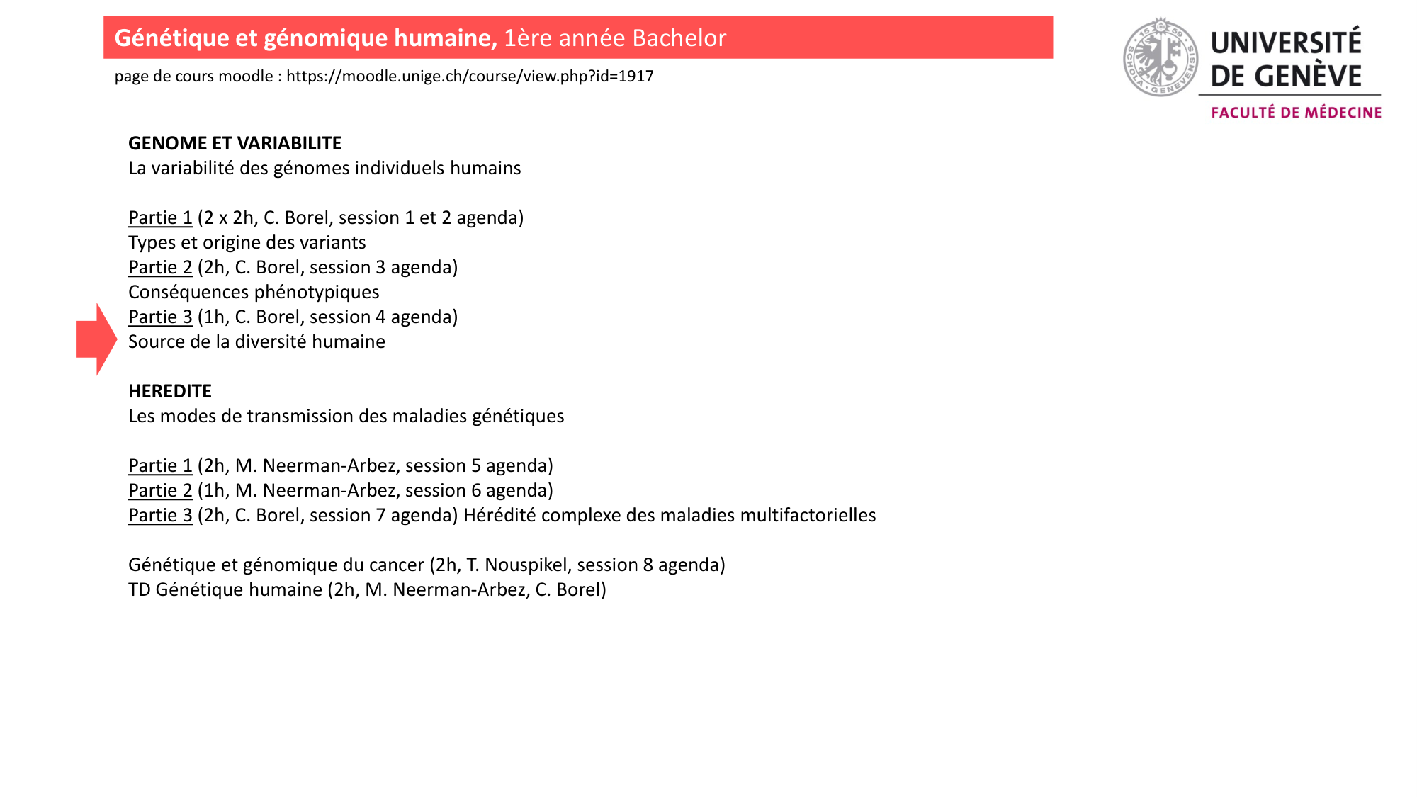 Génétique humaine — session 4 page 1