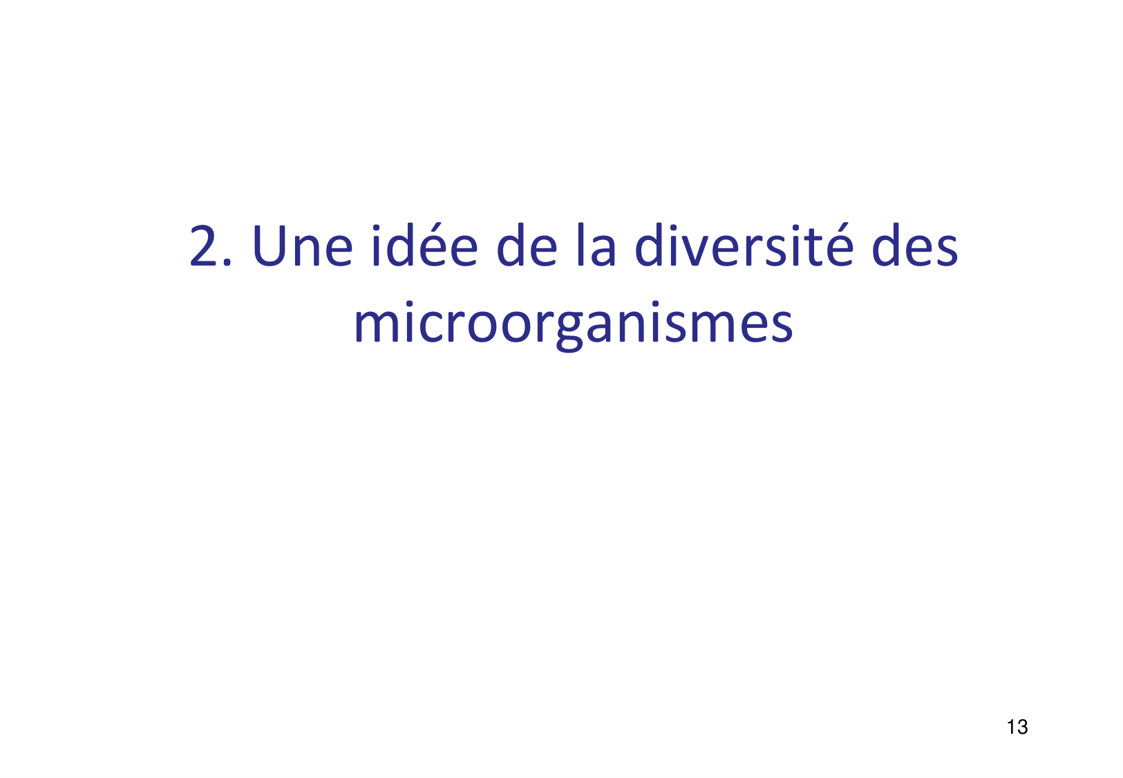 Introduction à la microbiologie — diapositives page 13