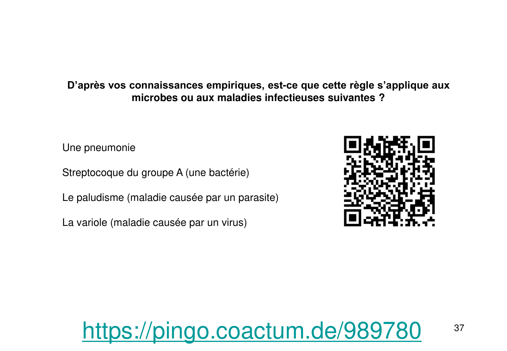 Introduction à la microbiologie — diapositives page 37