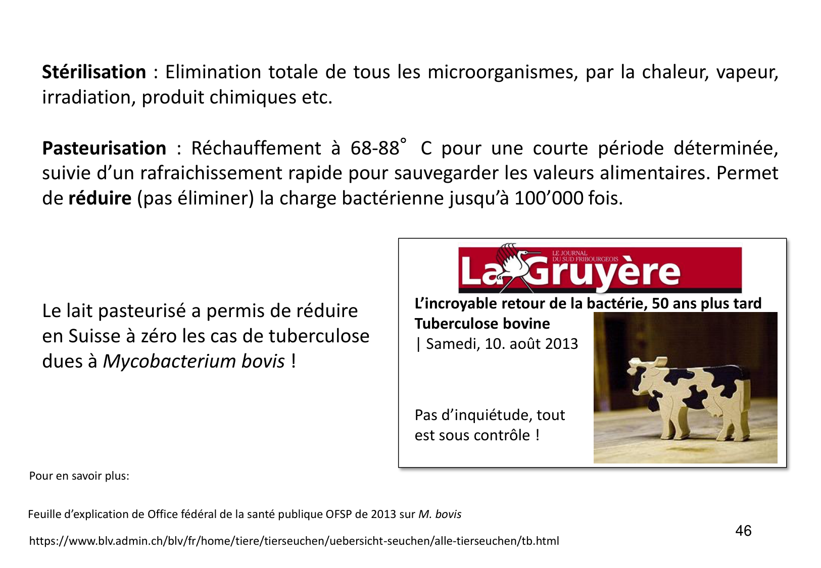 Introduction à la microbiologie — diapositives page 46
