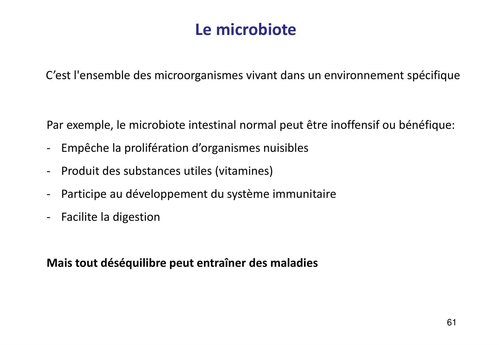Introduction à la microbiologie — diapositives page 61