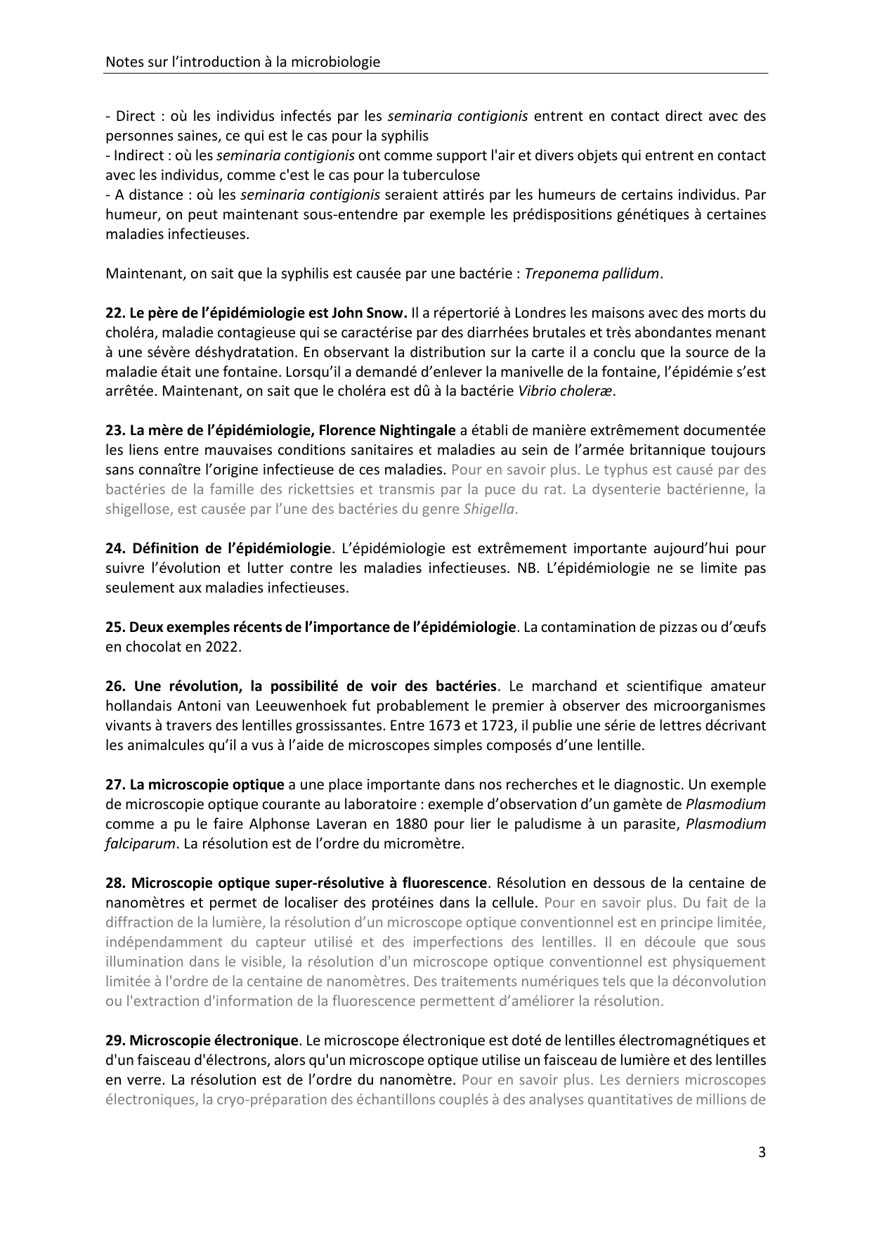 Introduction à la microbiologie — notes page 3