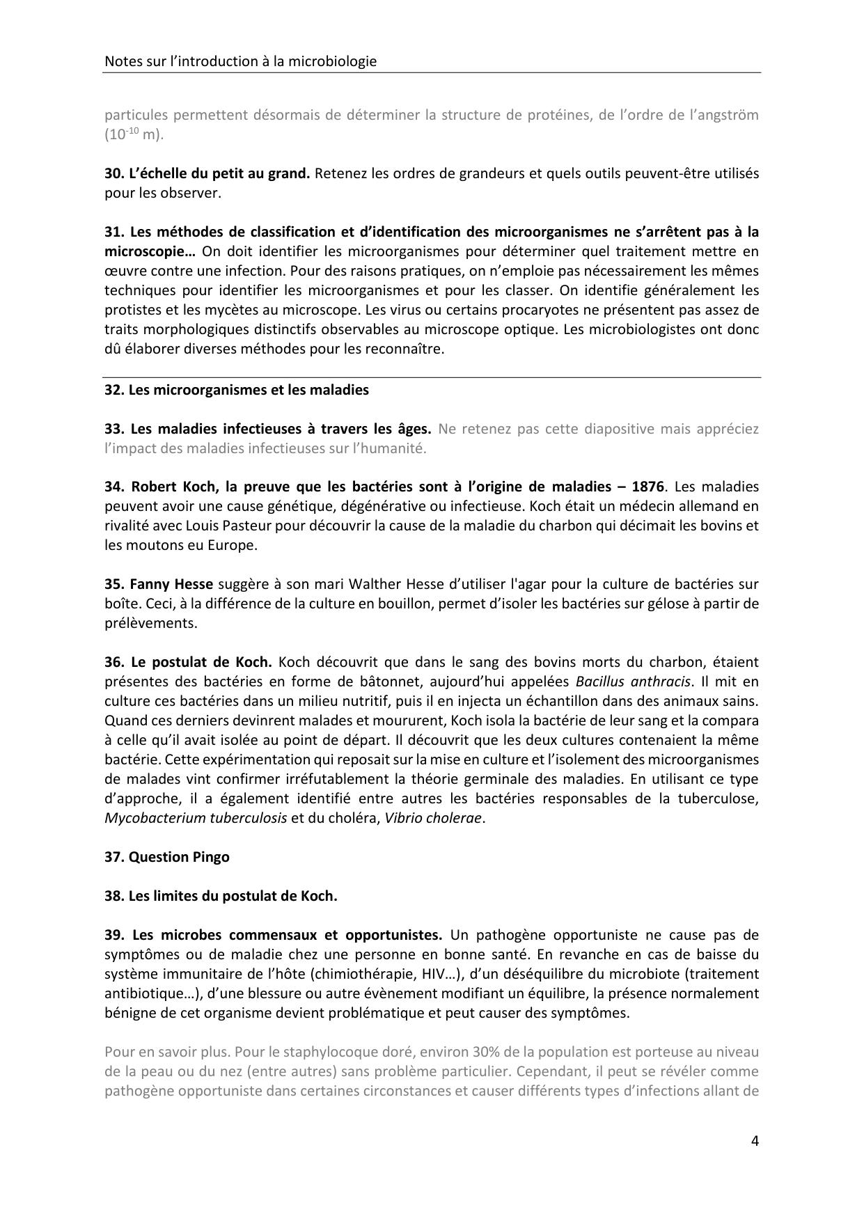Introduction à la microbiologie — notes page 4