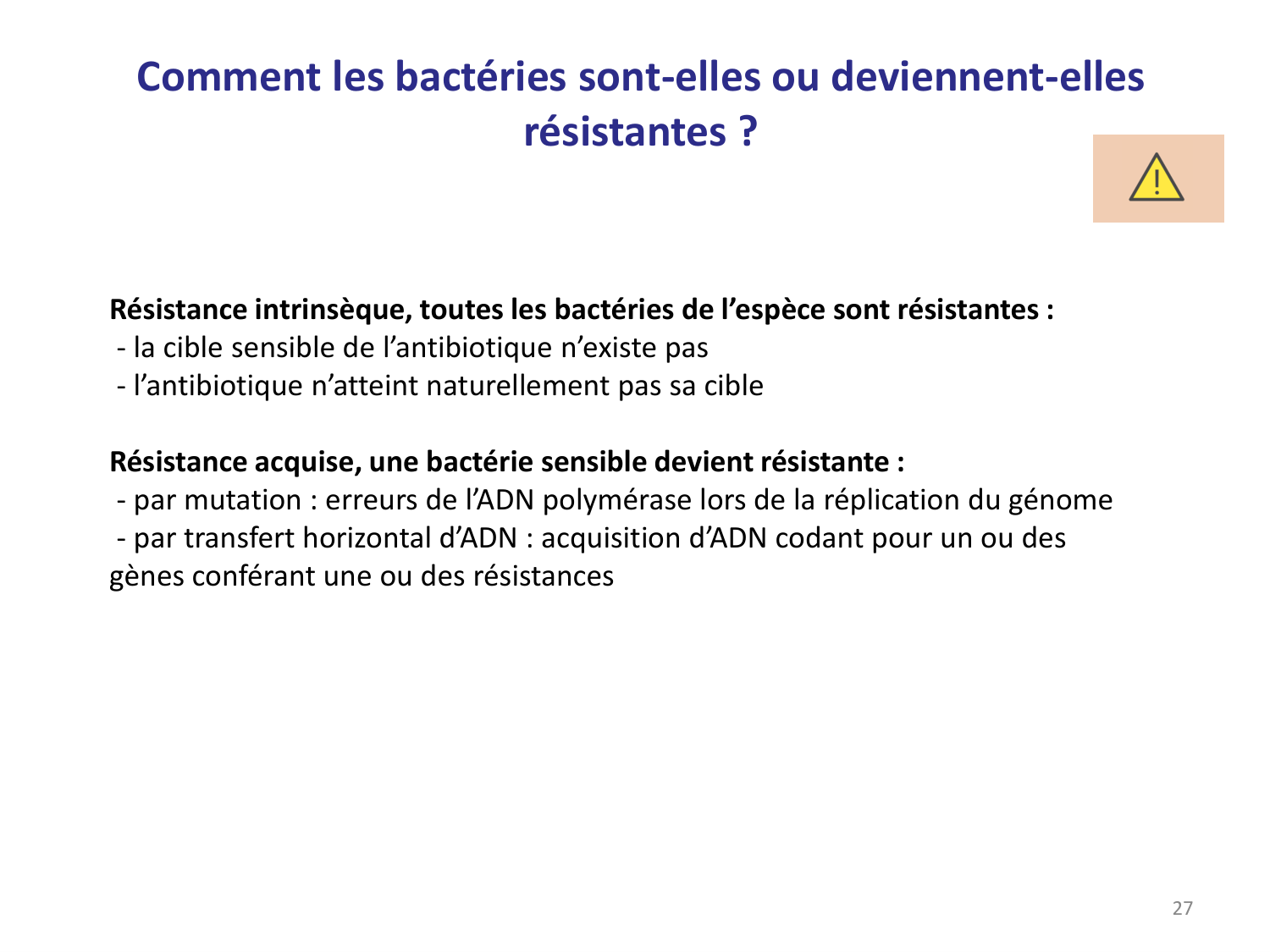 Les bactéries — diapositives page 27