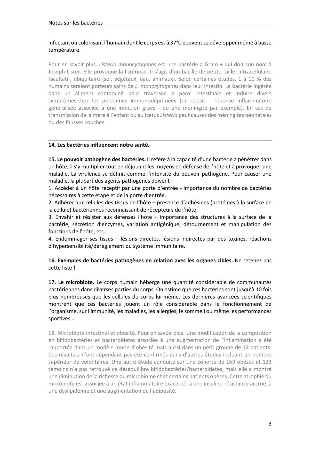 Les bactéries — notes page 3