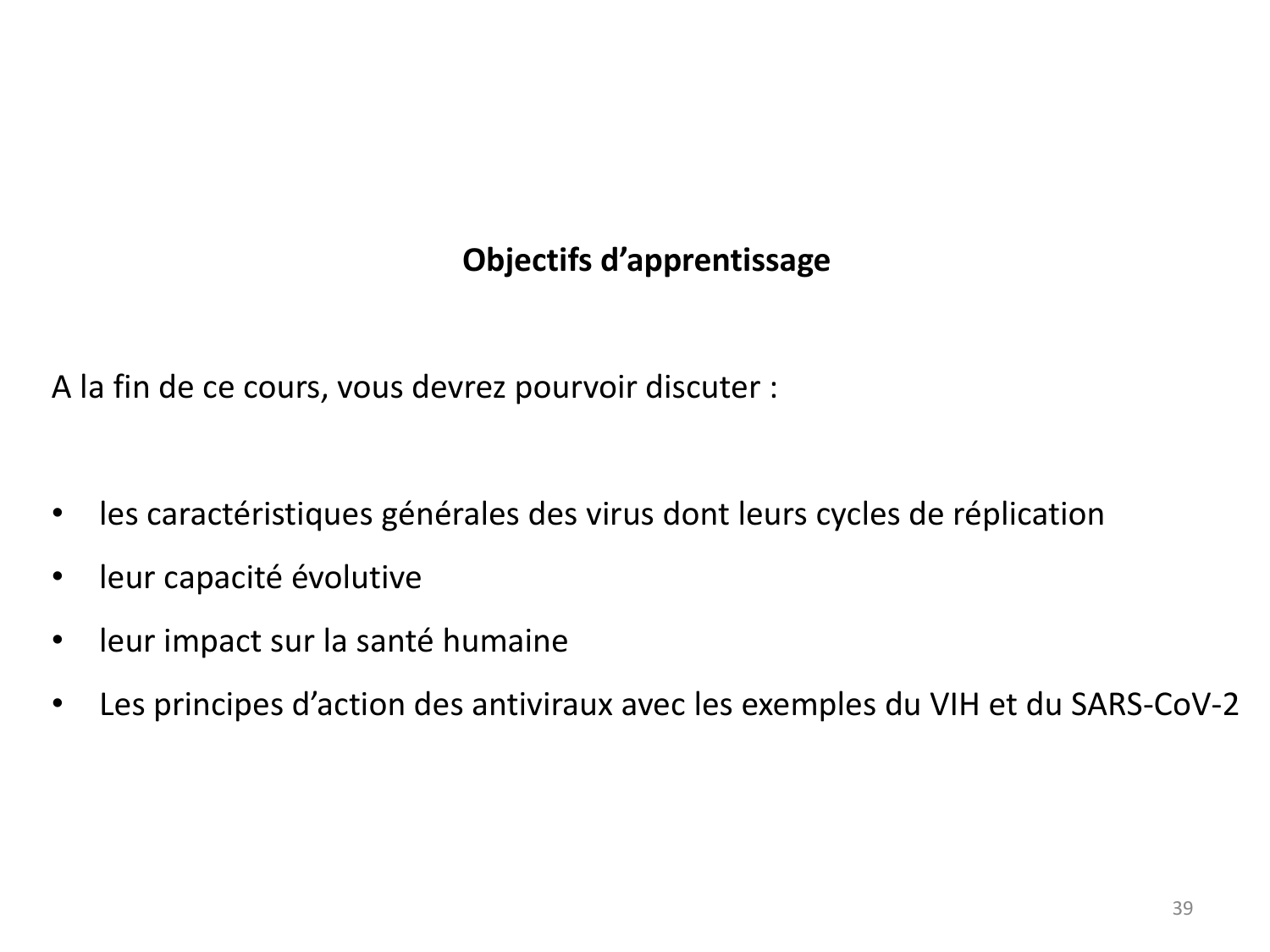 Les virus — diapositives page 39