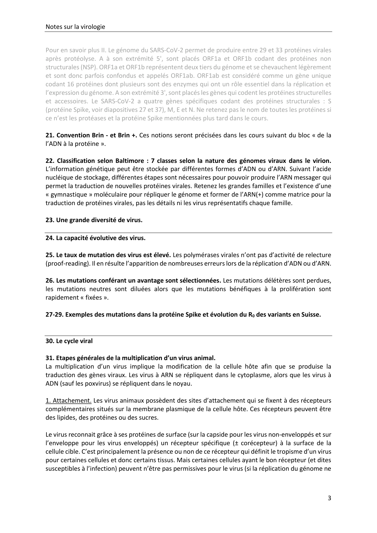 Les virus — notes page 3