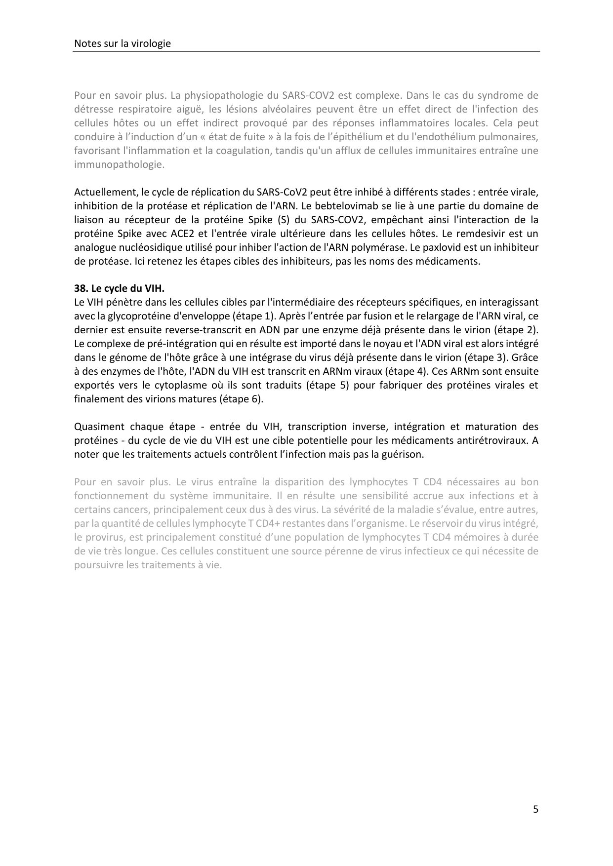 Les virus — notes page 5