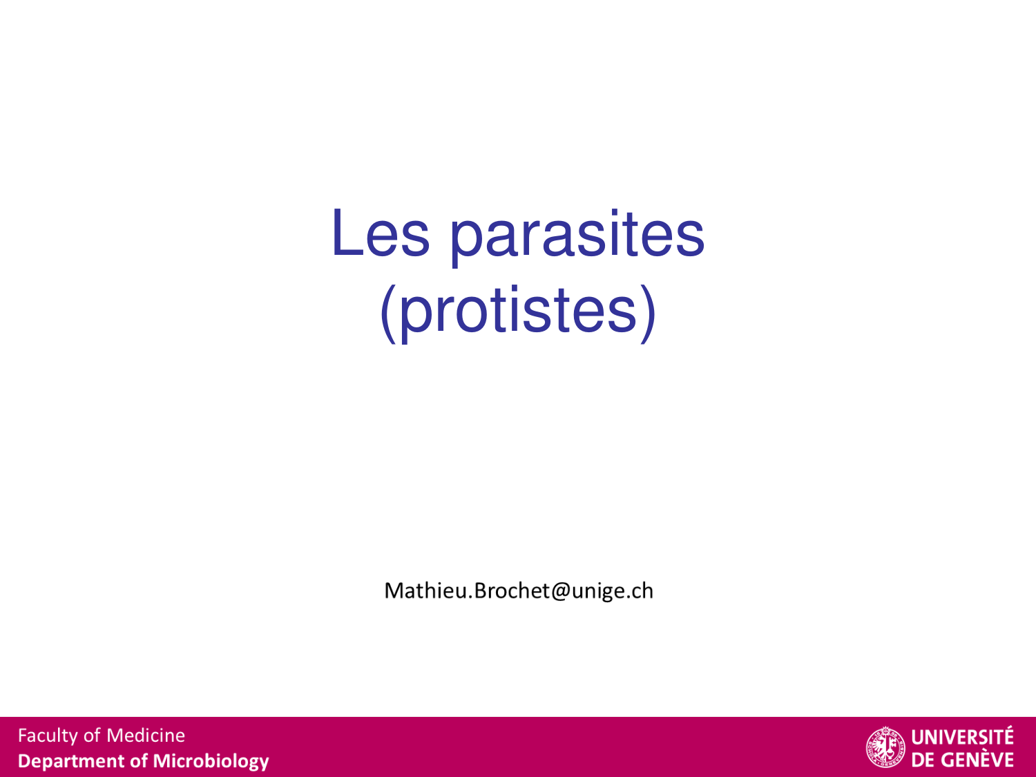 Les parasites — diapositives page 1