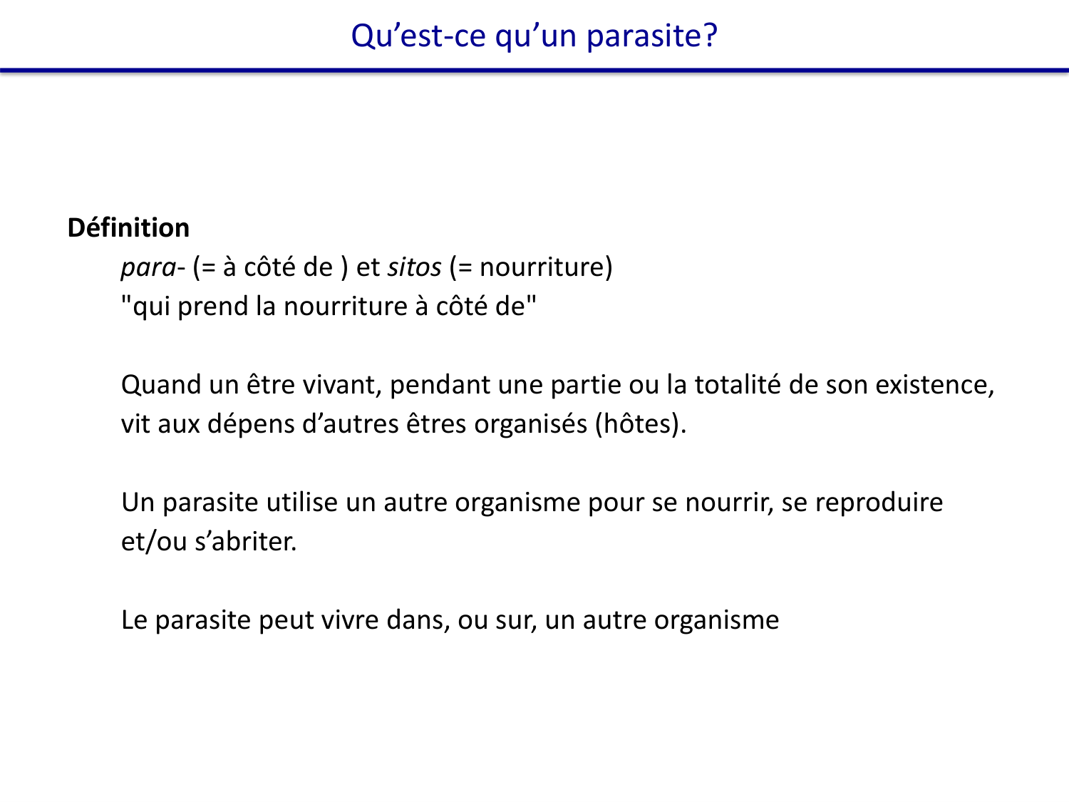 Les parasites — diapositives page 4