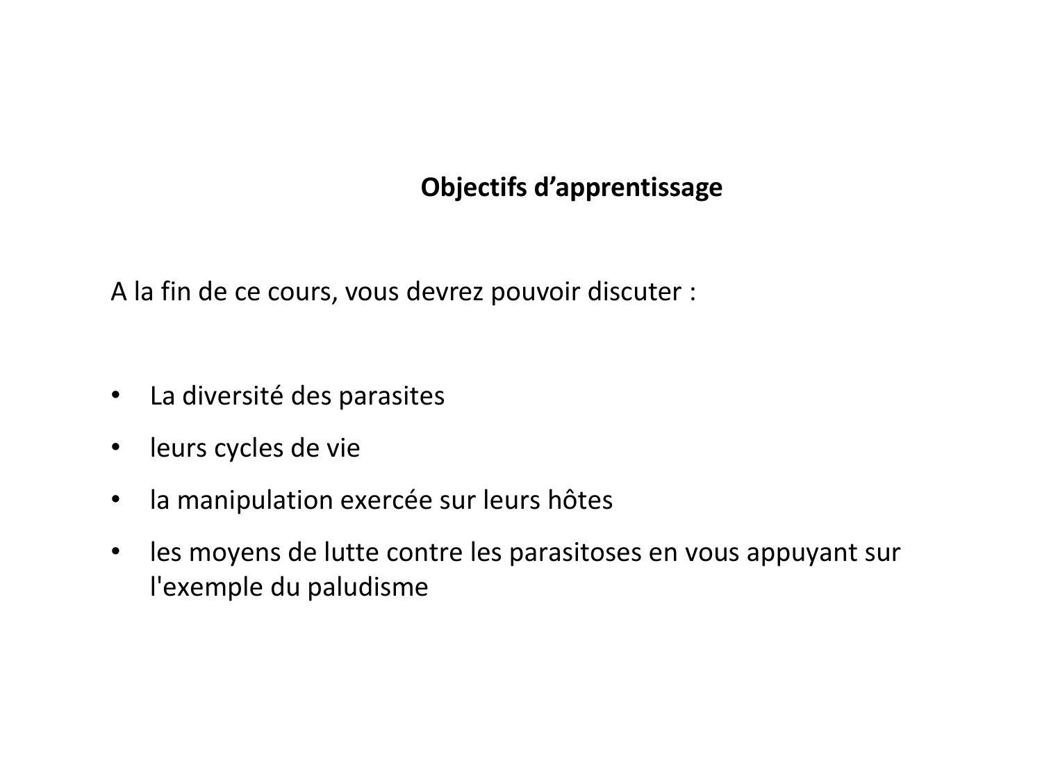 Les parasites — diapositives page 45