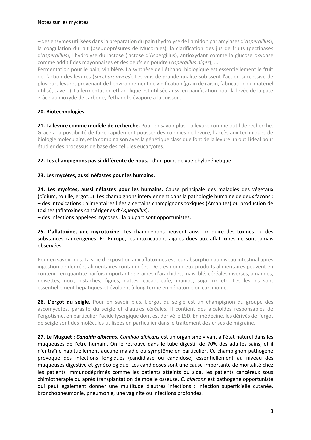 Les champignons — notes page 3