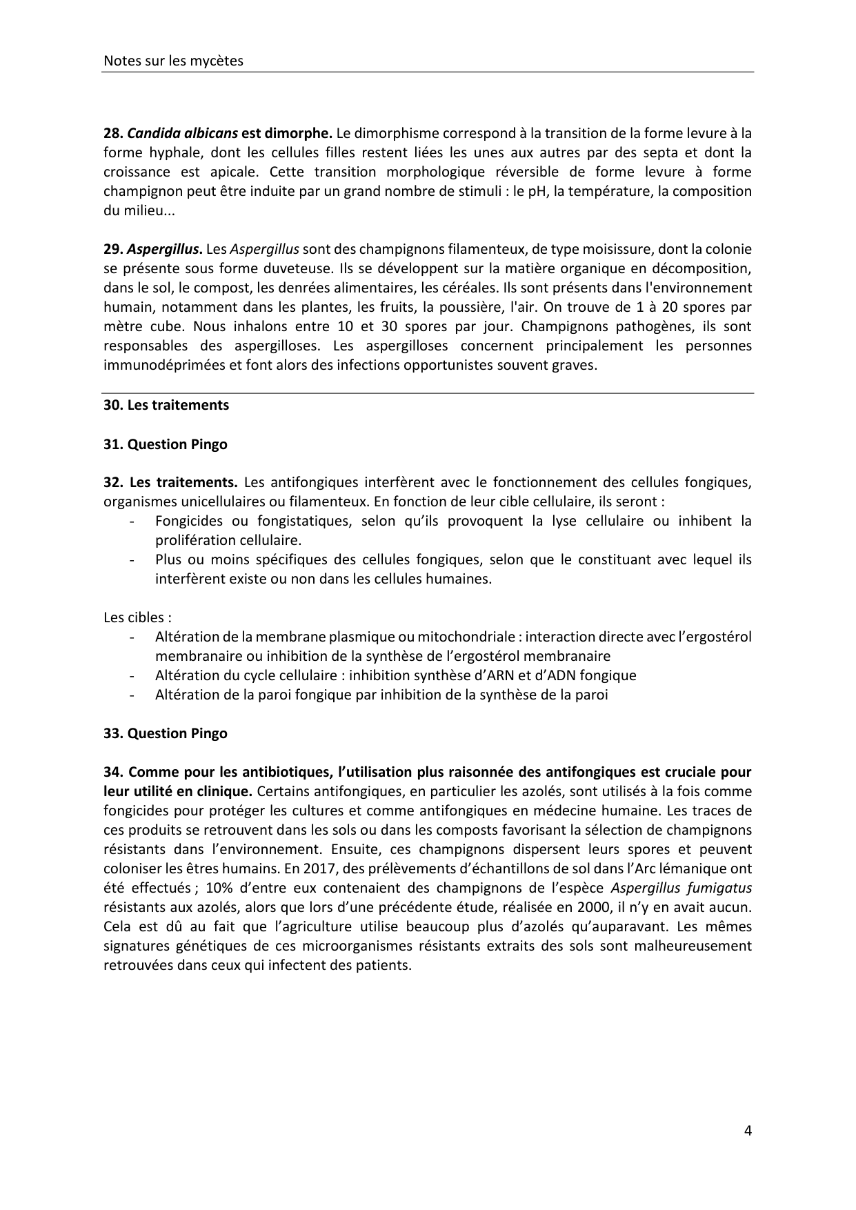 Les champignons — notes page 4