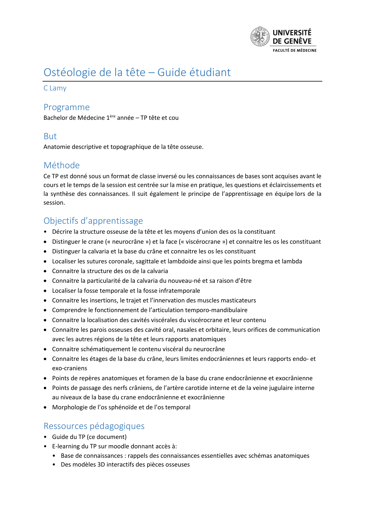 TP osteologie de le tete Guide Etudiant page 1