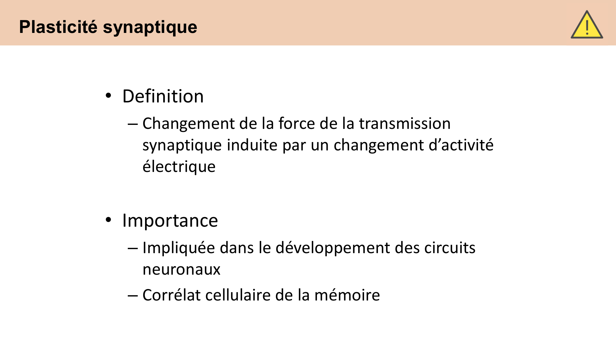 CARLETON cours 2025 Transmission Synaptique Plasticité 2 page 3