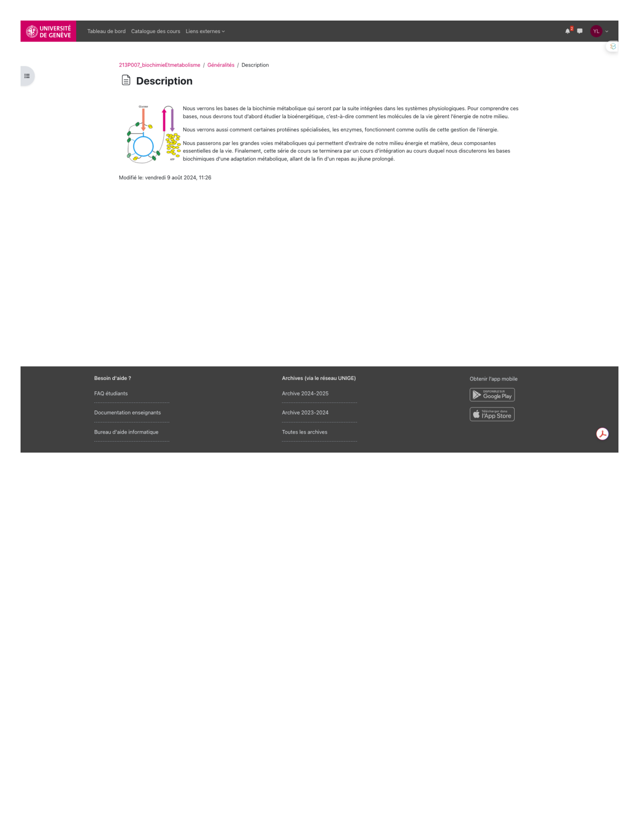 Biochimie et métabolisme — vue d’ensemble page 1
