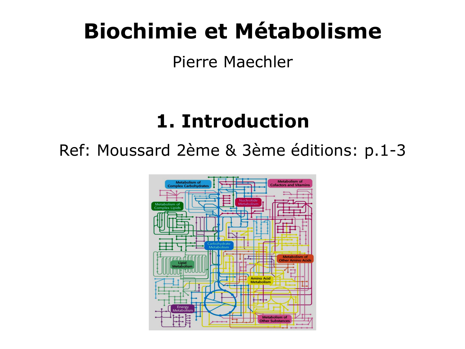 Introduction à la biochimie et au métabolisme page 1