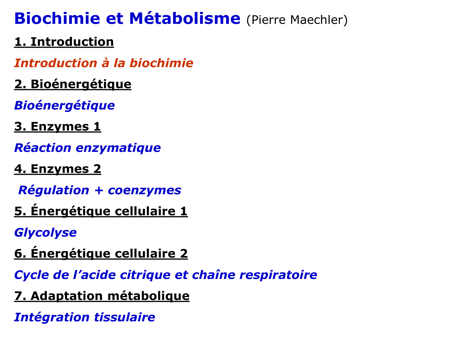 Introduction à la biochimie et au métabolisme page 2