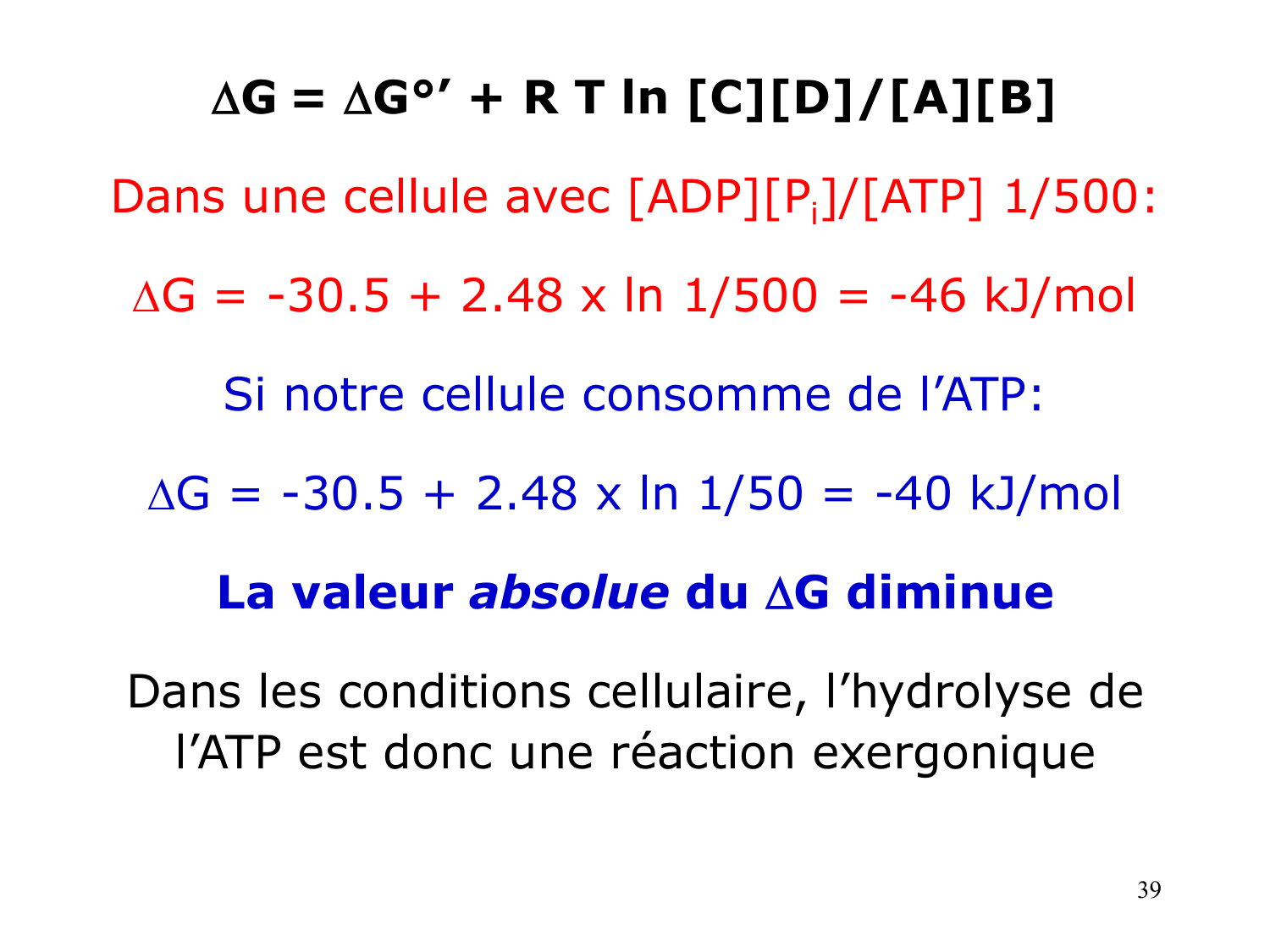 Bioénergétique page 39