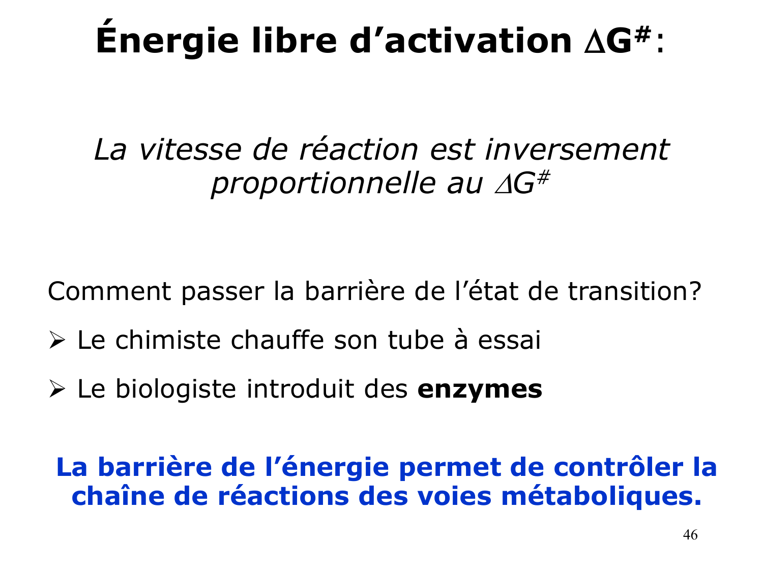 Bioénergétique page 46