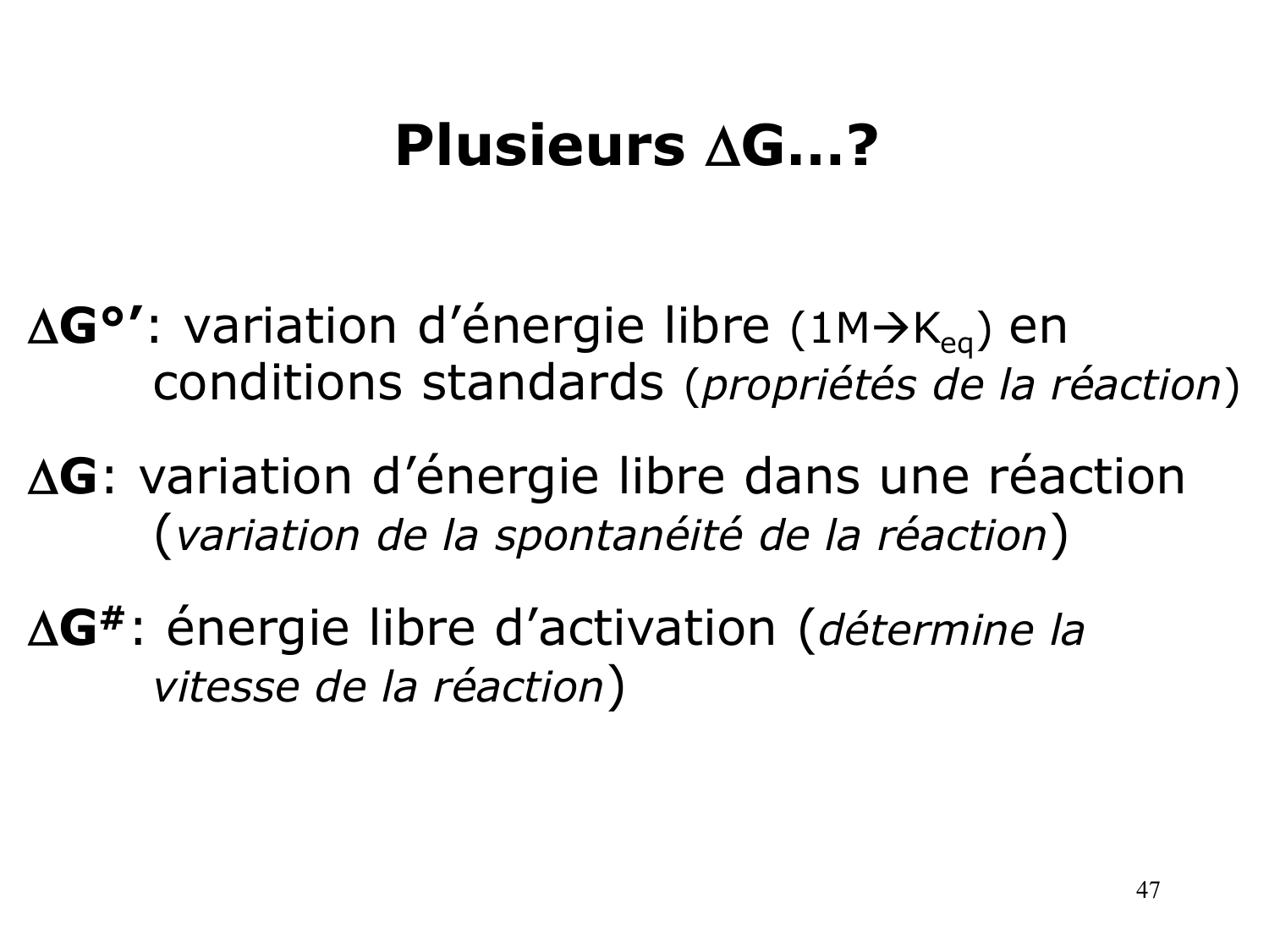 Bioénergétique page 47