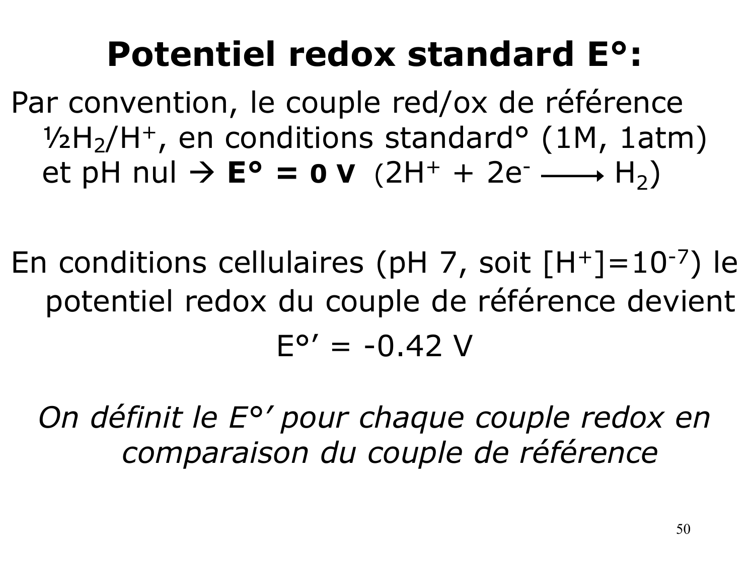 Bioénergétique page 50