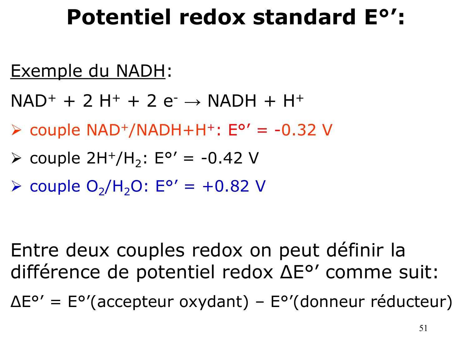 Bioénergétique page 51