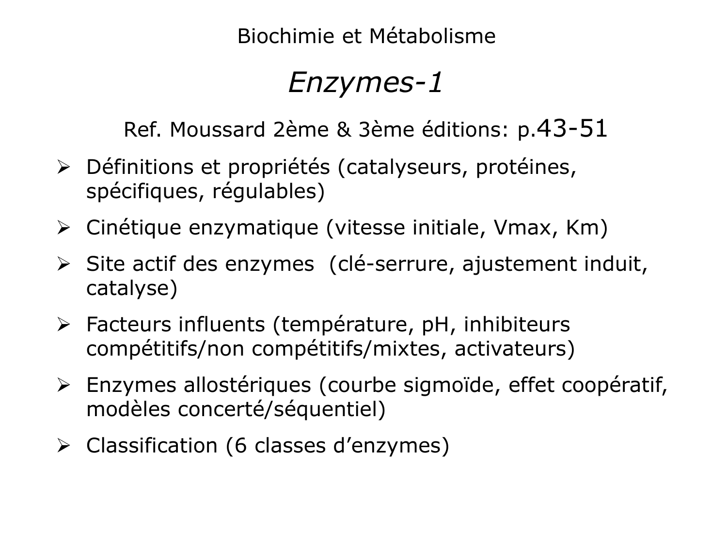 Enzymes I — réaction enzymatique page 3