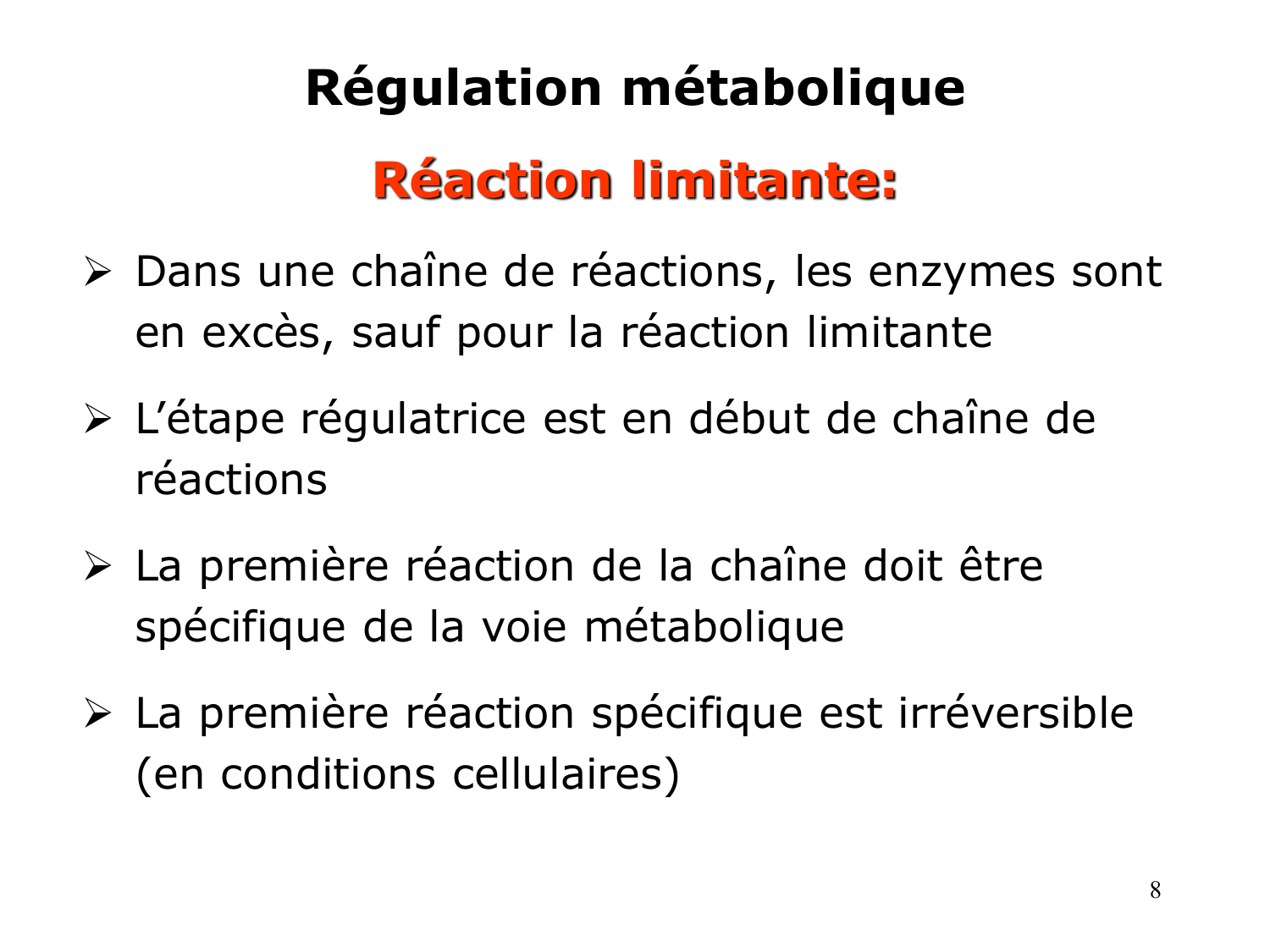 Enzymes II — régulation et coenzymes page 8