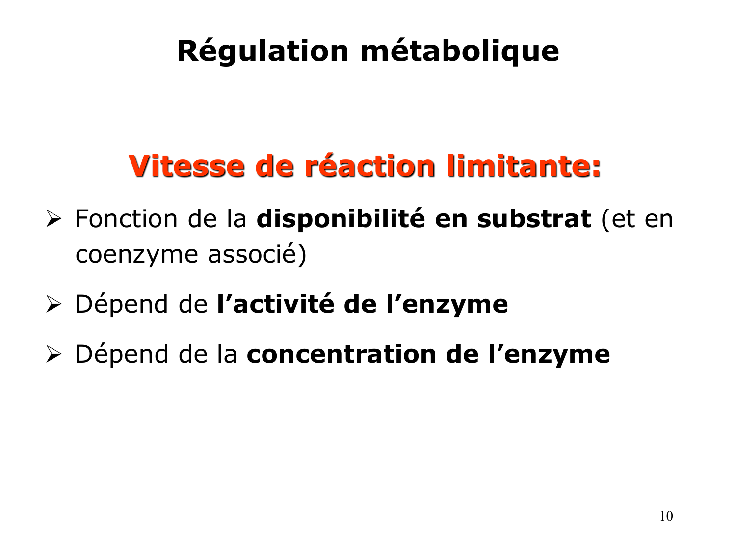 Enzymes II — régulation et coenzymes page 10