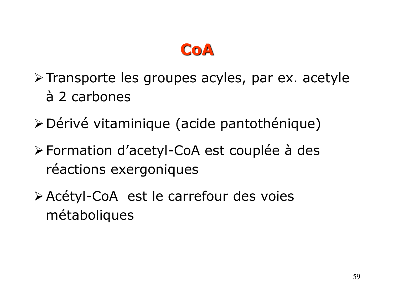 Enzymes II — régulation et coenzymes page 59