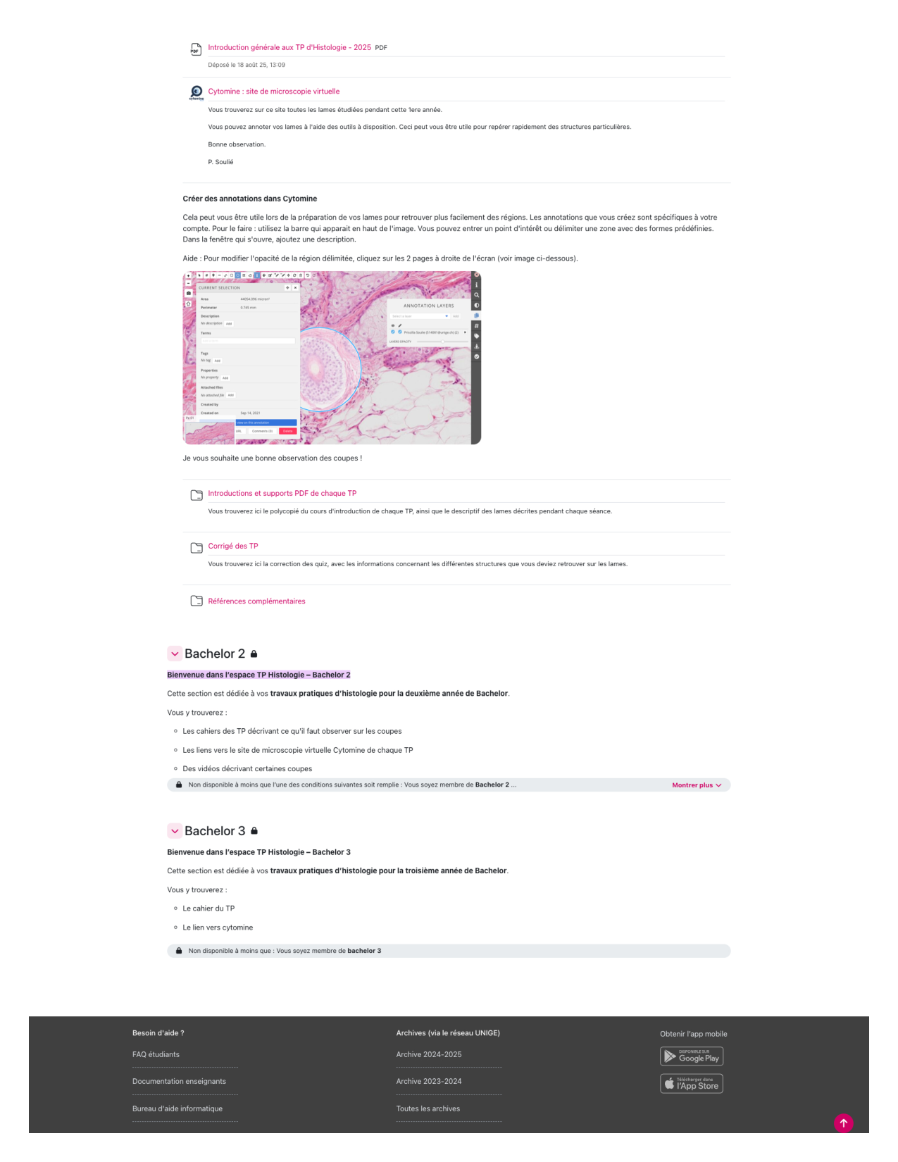 TP histologie — vue d’ensemble page 2