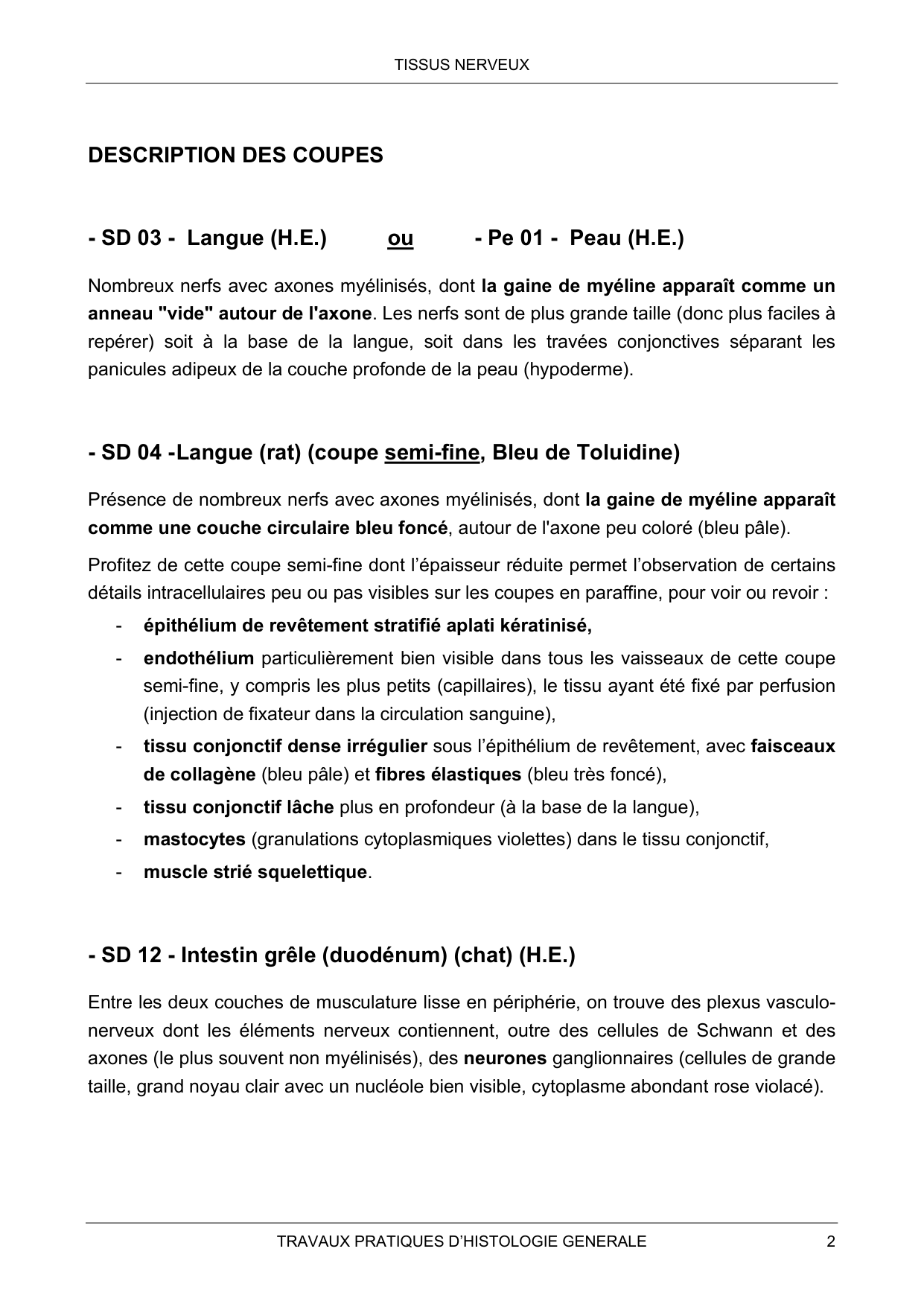 Guide TP — tissu nerveux page 2