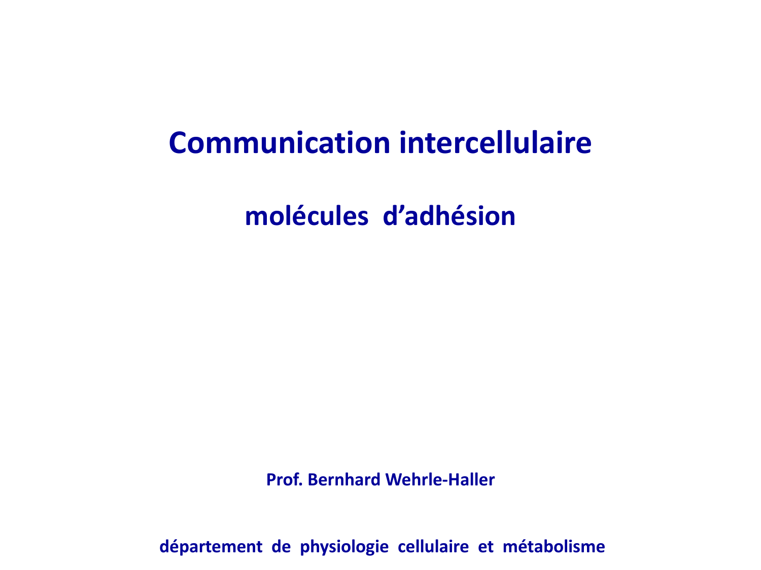 Molécules d’adhésion cellulaire page 1