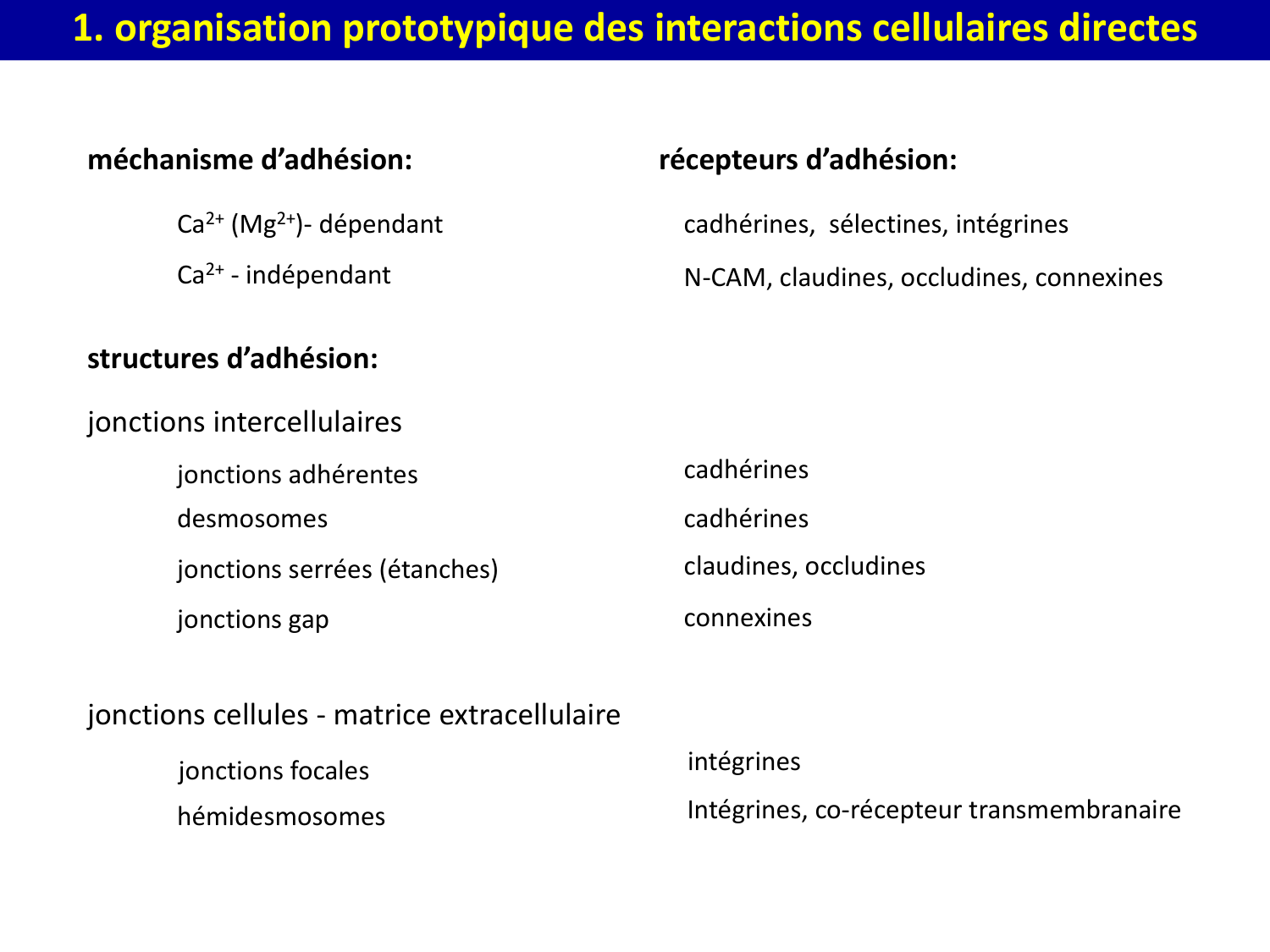 Molécules d’adhésion cellulaire page 10