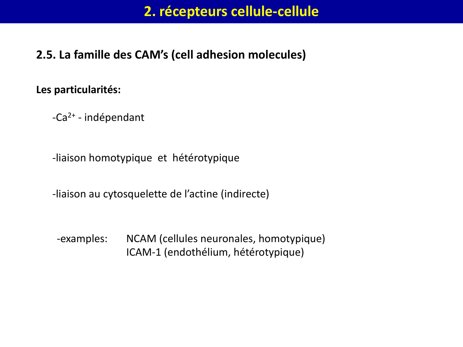 Molécules d’adhésion cellulaire page 51