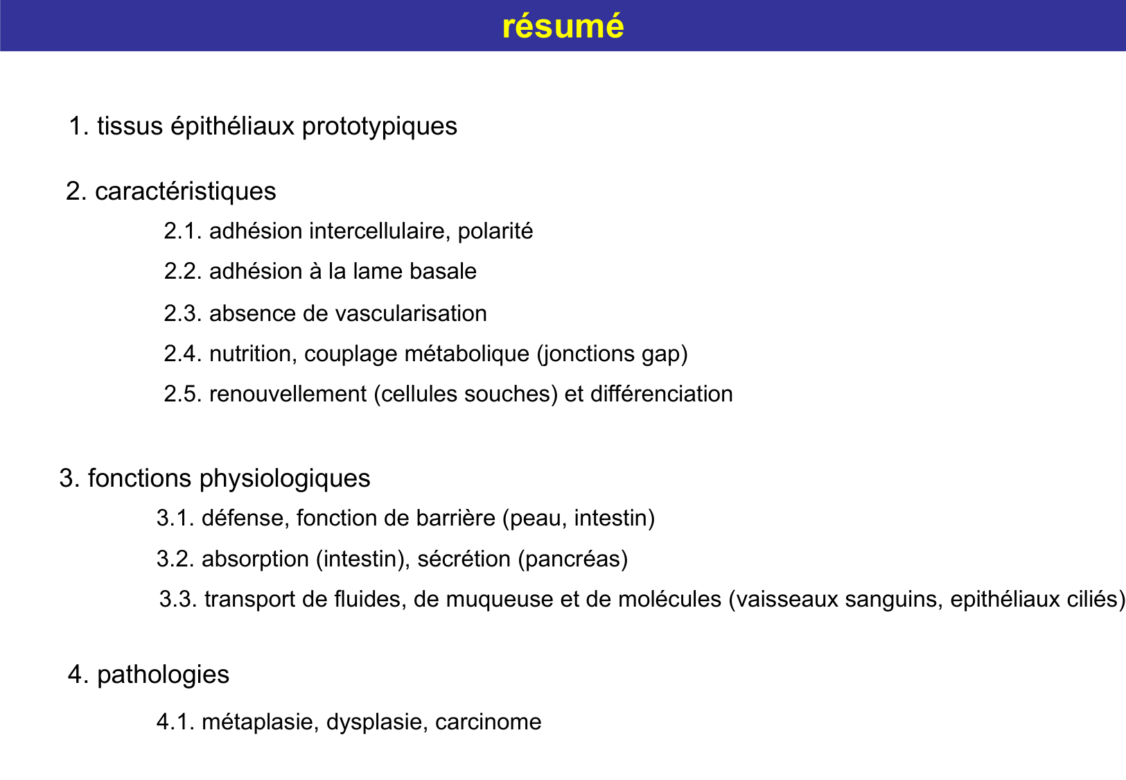Tissu épithélial page 77