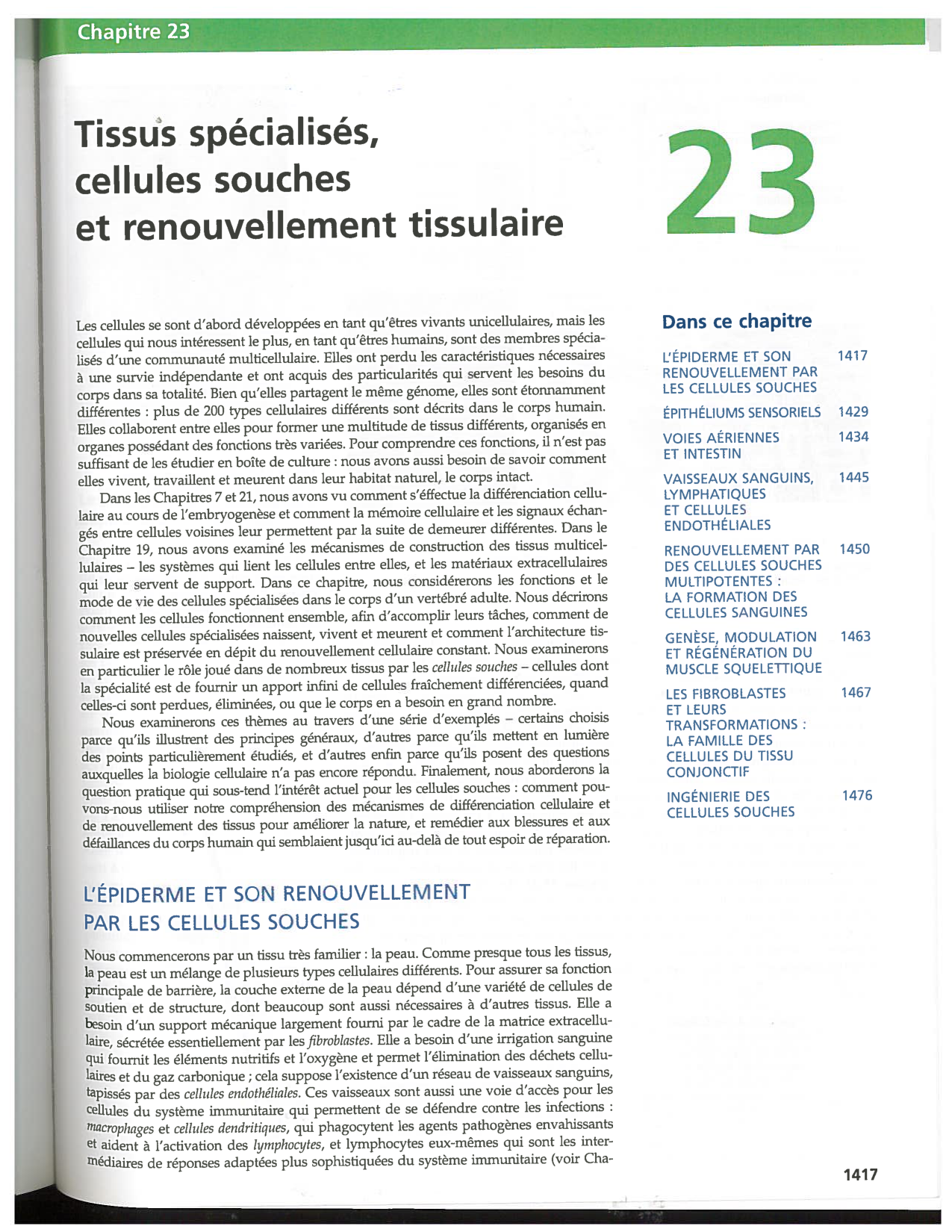 Alberts ed-5fr p1417-1423 1426-TE cellules souches page 1