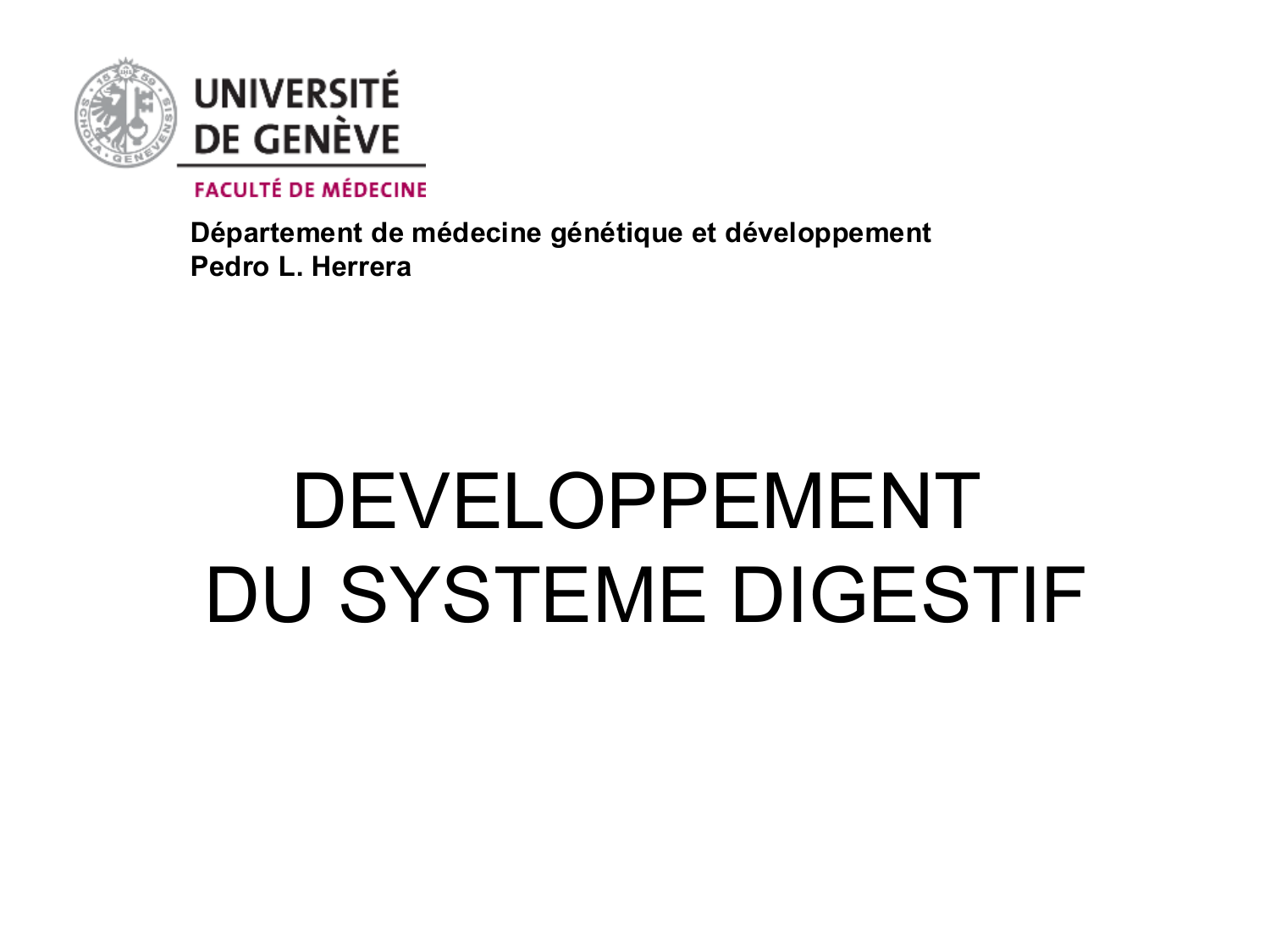 Développement du système digestif page 1