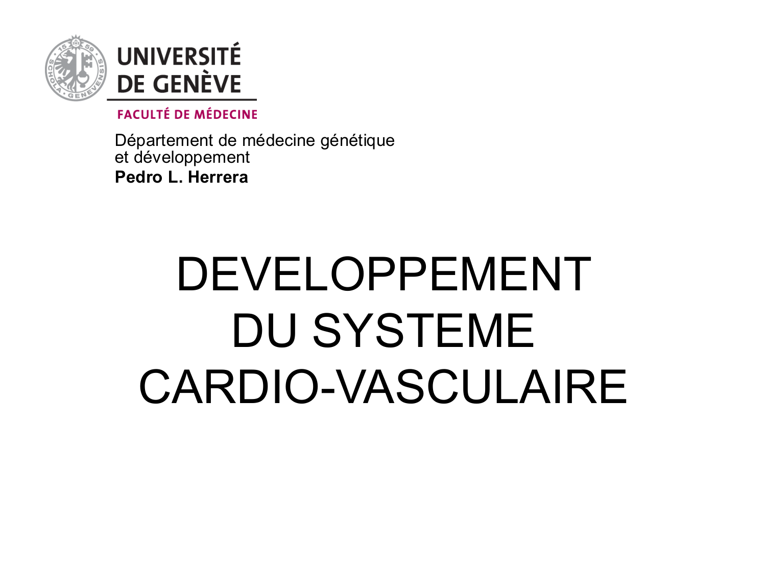 Développement du système cardiovasculaire page 1