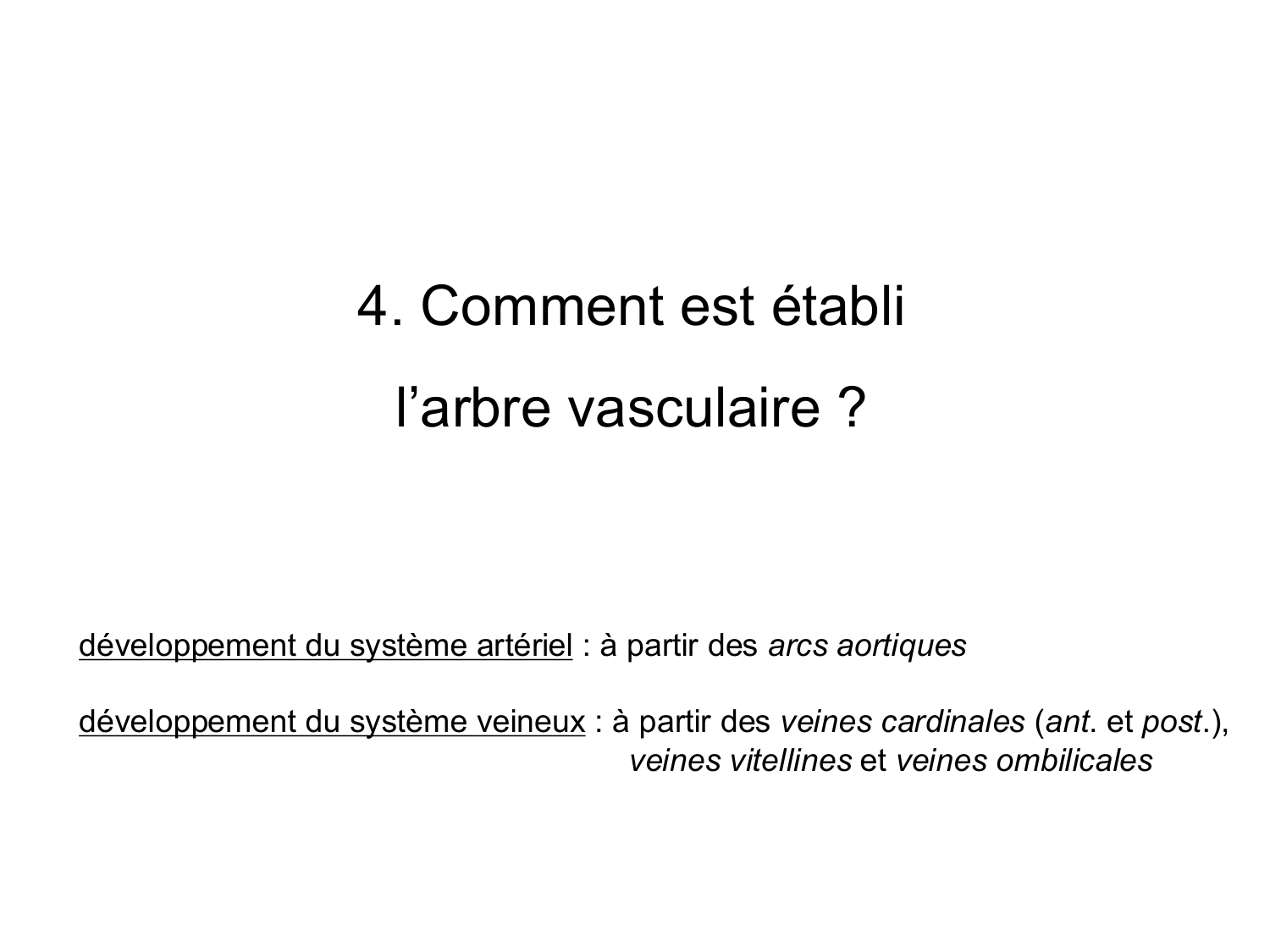 Développement du système cardiovasculaire page 52