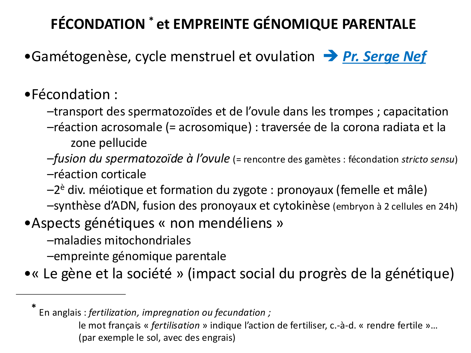 Fécondation et empreinte génomique page 2